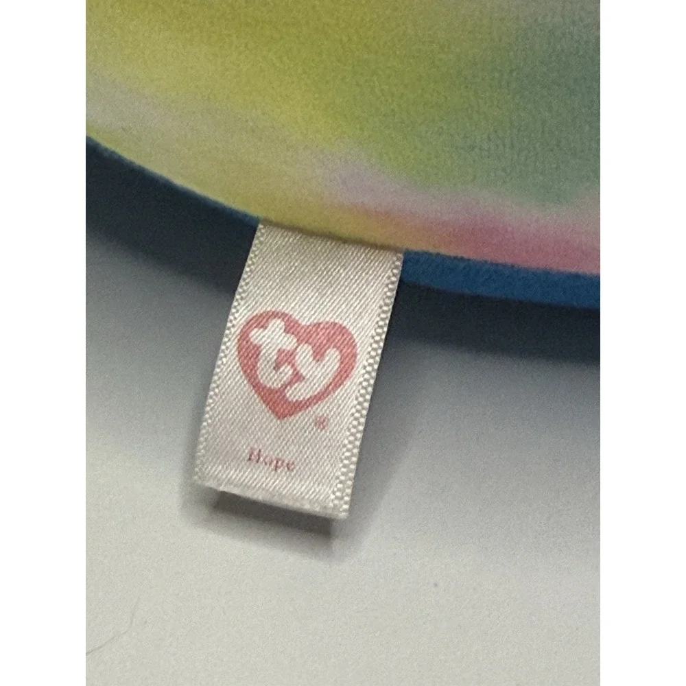 Ty‎ Beanie Ballz Hope Rainbow Tie Dye Bear Plush 14